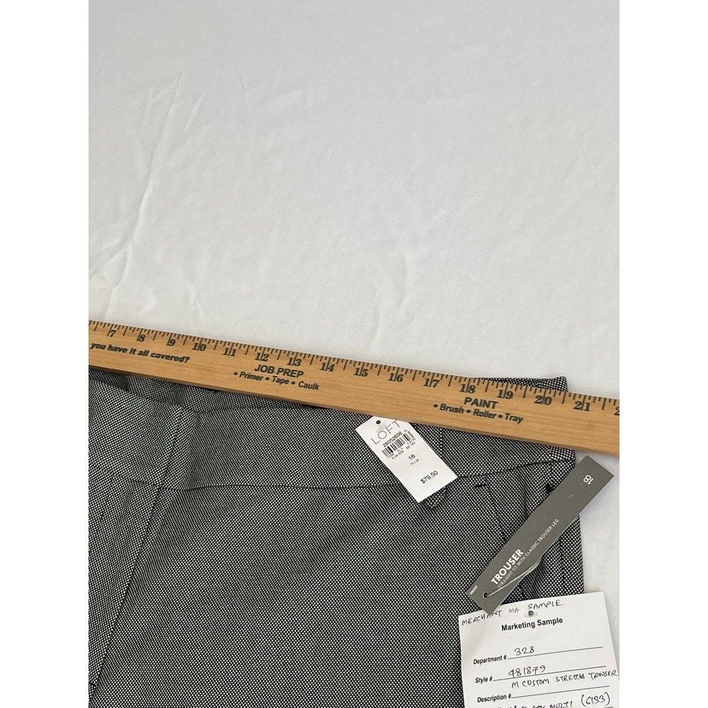 Loft Plus Marisa Trouser Pants 18 Black Multi Micro Check Straight Leg 481879 - Picture 4 of 9